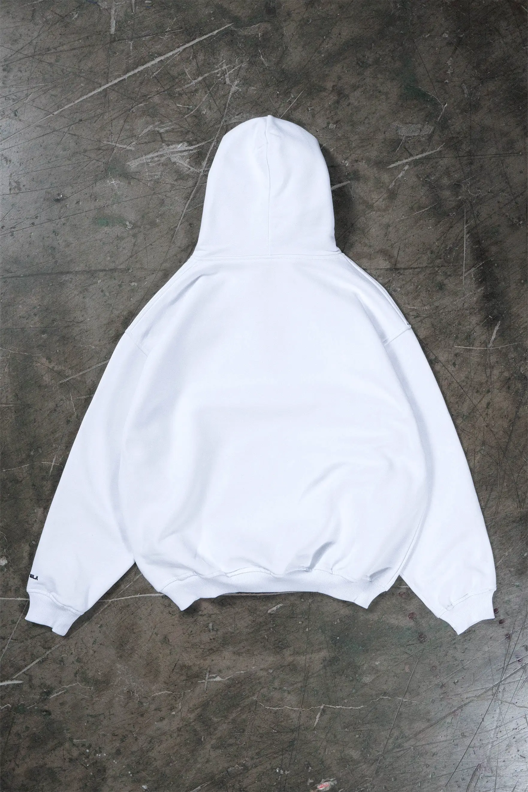 ABSTRAKT DUSTY BLUE - WHITE HOODIE