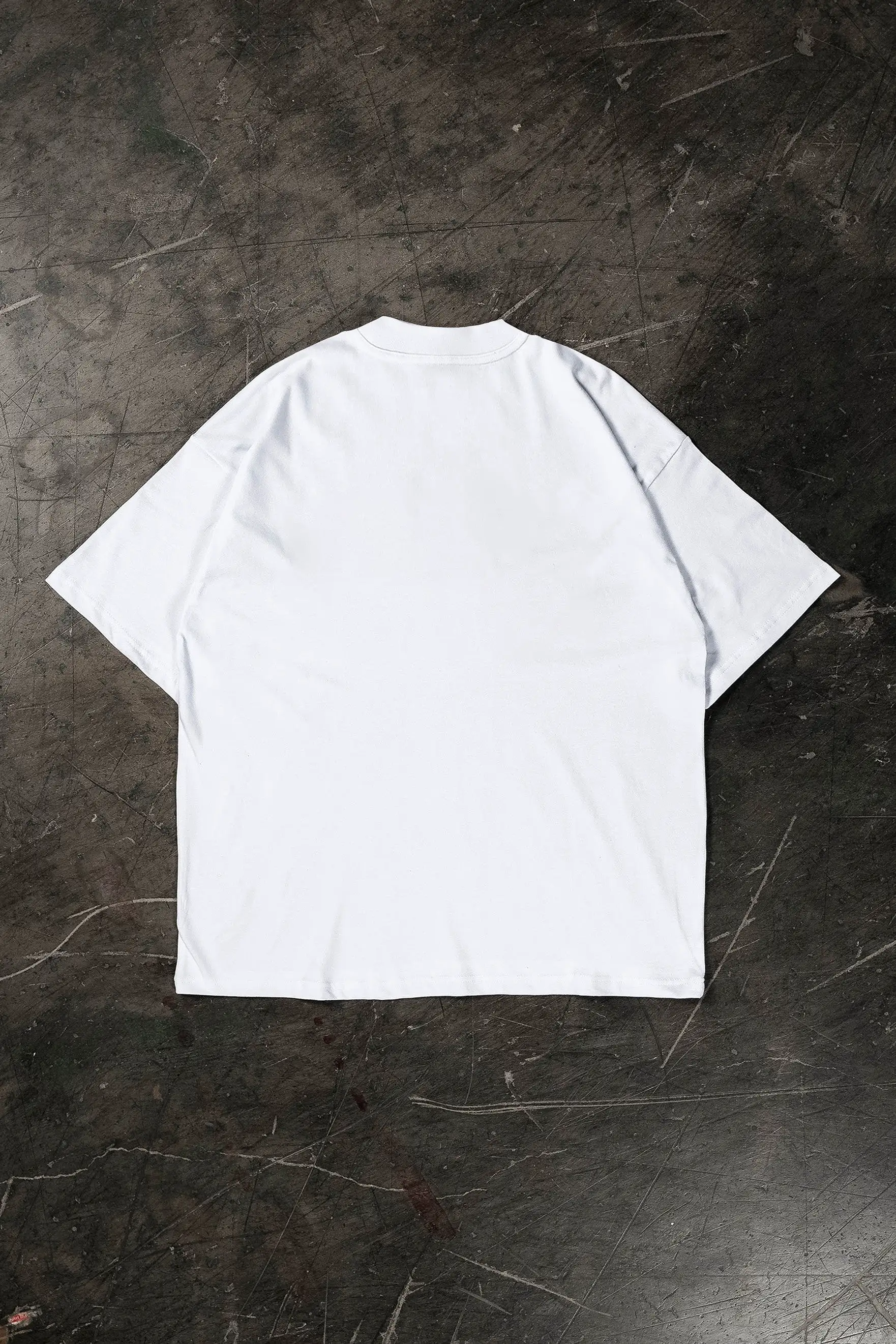 ABSTRAKT DUSTY BLUE - WHITE T-SHIRT