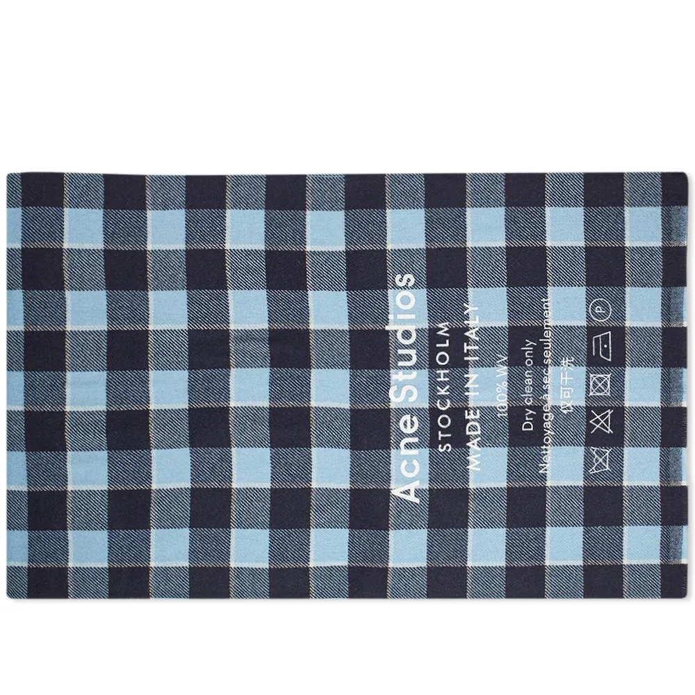 Acne Studios Cassiar Check ScarfNavy & Dusty Blue