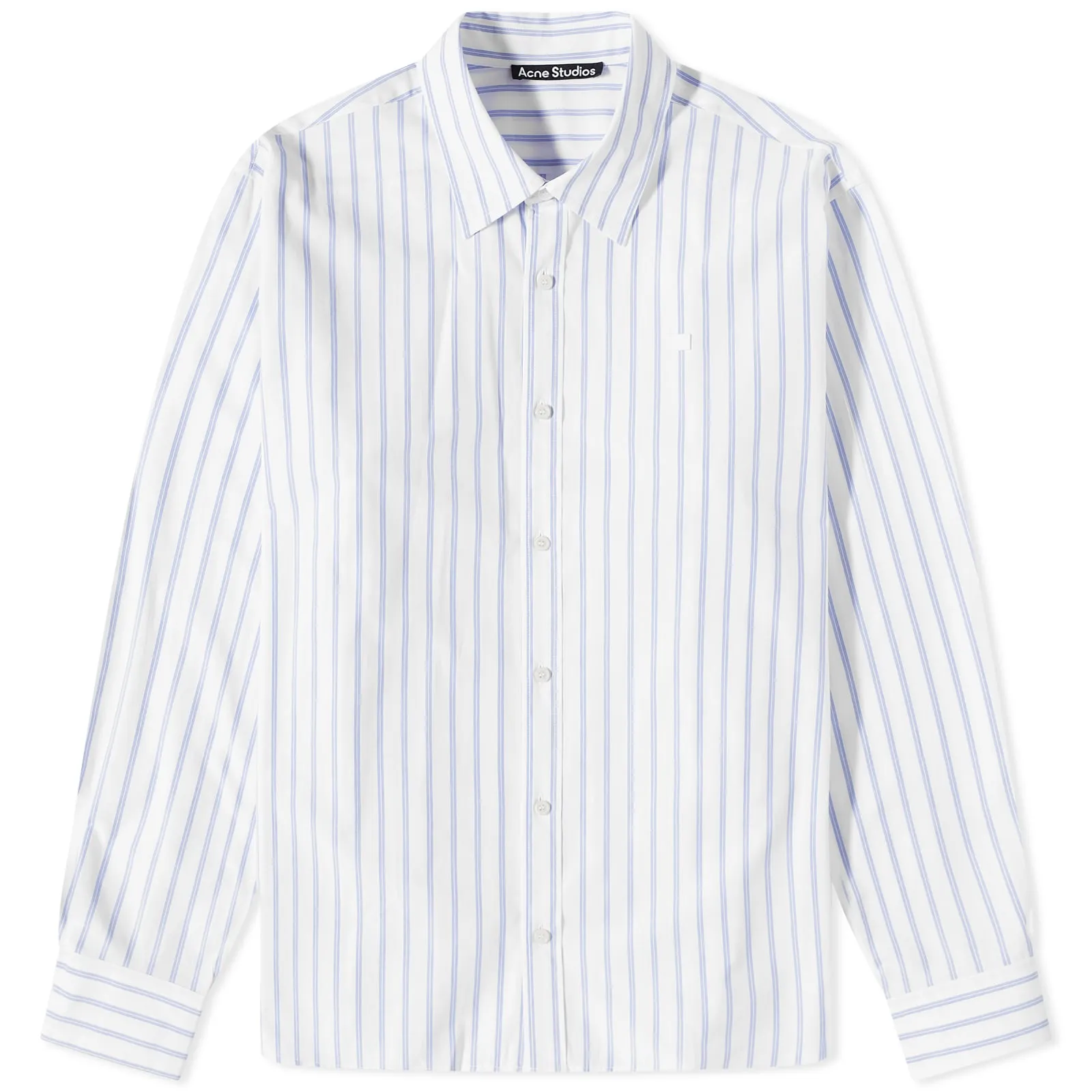 Acne Studios Sarlie Stripe Face ShirtWhite & Dusty Blue