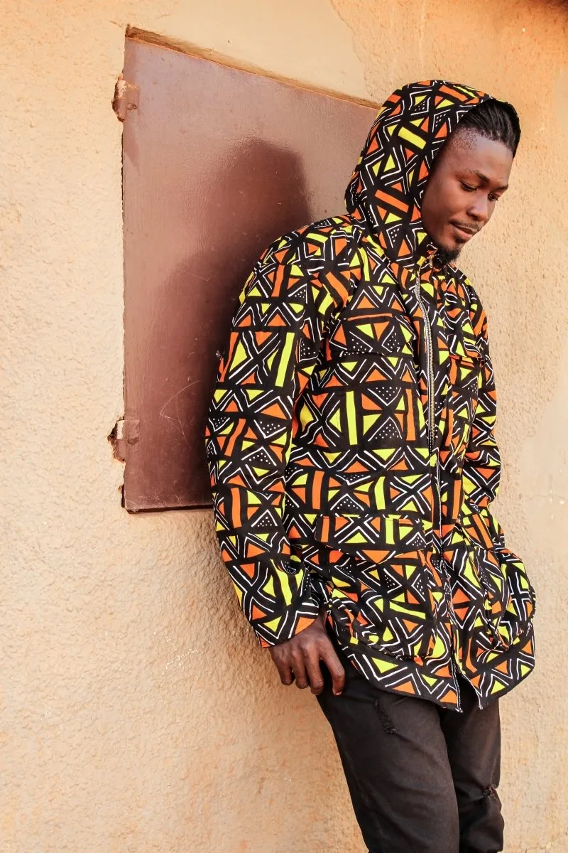 African Hoodie In Mud Cloth