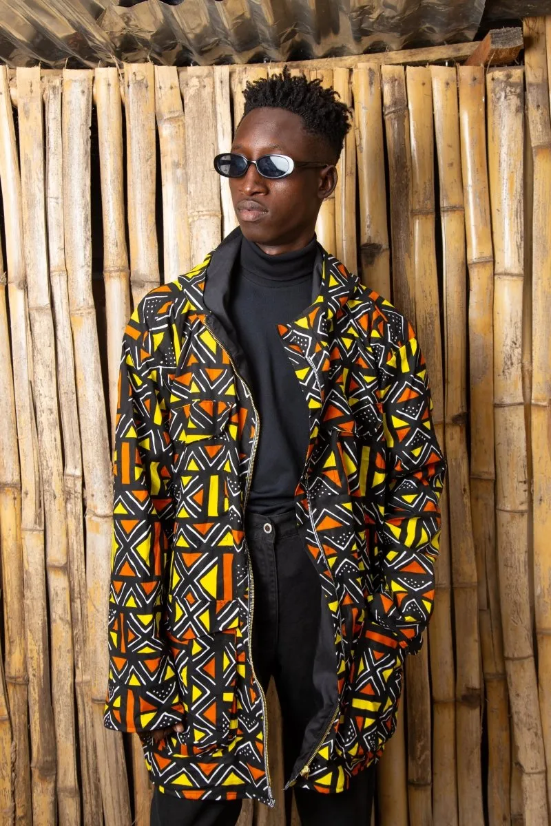 African Hoodie In Mud Cloth