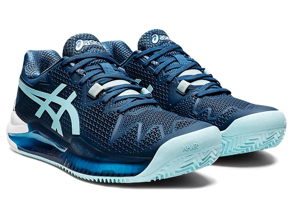 ASICS Women's GEL-RESOLUTION 8 CLAY (LIGHT INDIGO/CLEAR BLUE)