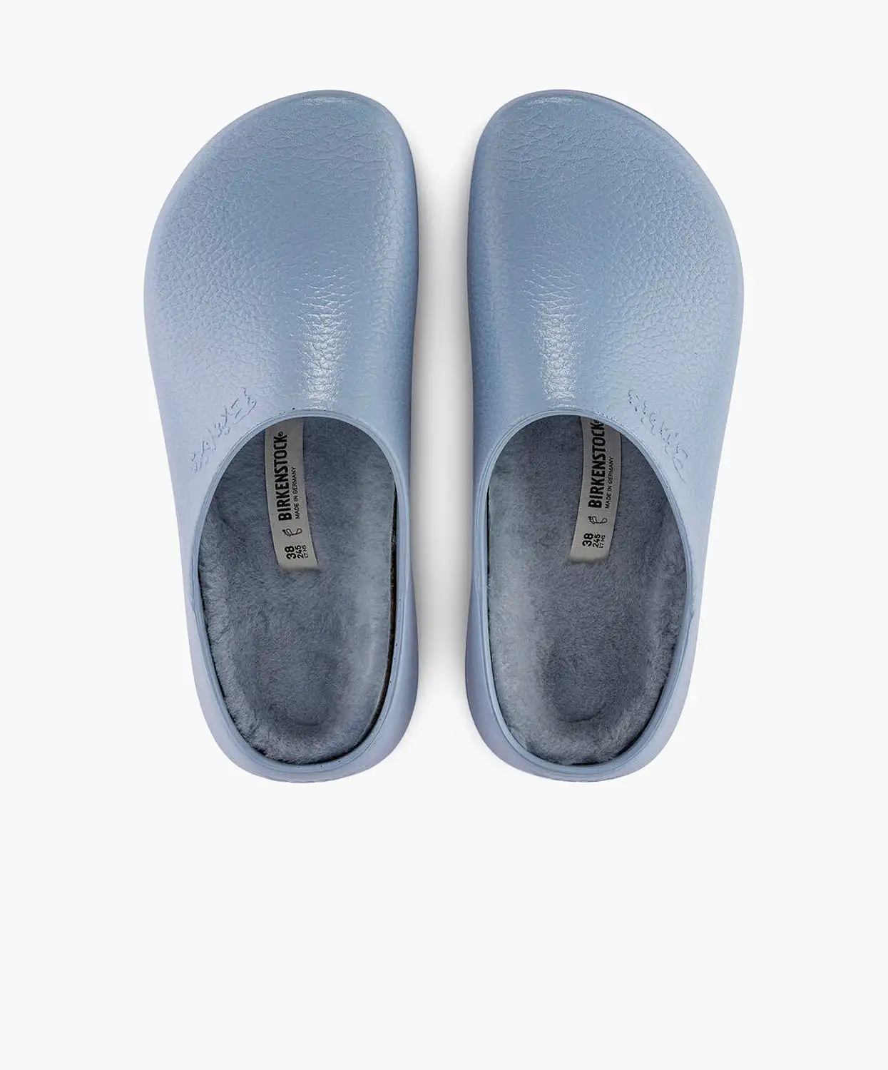 Birkenstock Super Birki PU/Shearling Dusty Blue Clogs