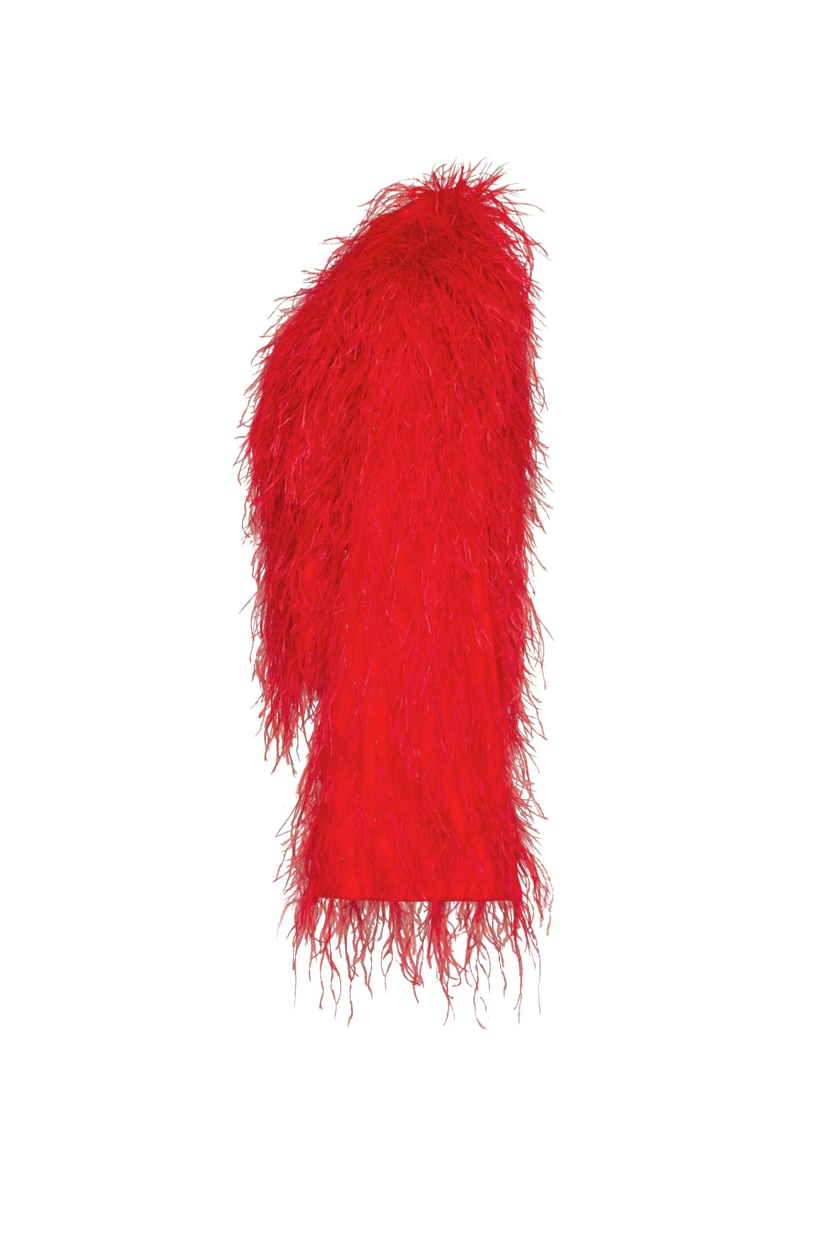 		Bizarre red feather-trimmed coat, Xo Xo	