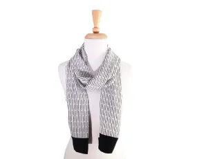 Black & White Bamboo Crepe Silk Scarf