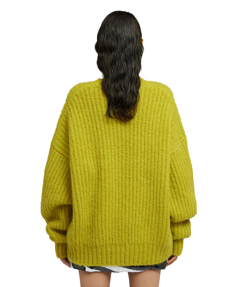 Blended wool crewneck sweater Warm Winter Yellow