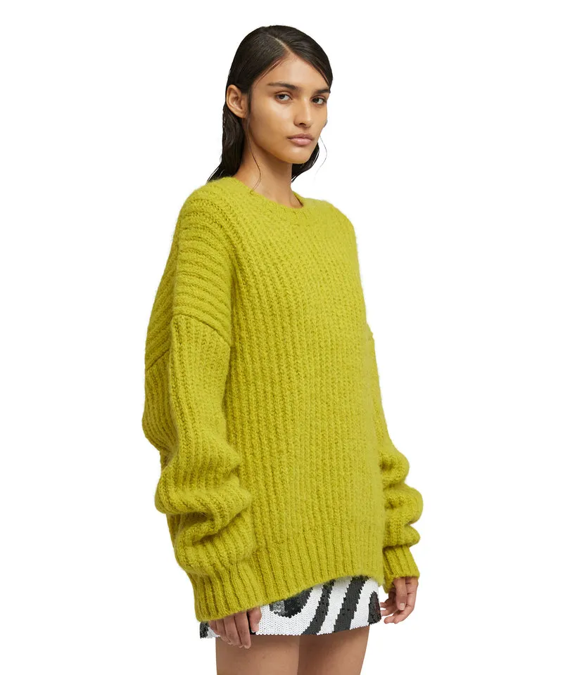 Blended wool crewneck sweater Warm Winter Yellow