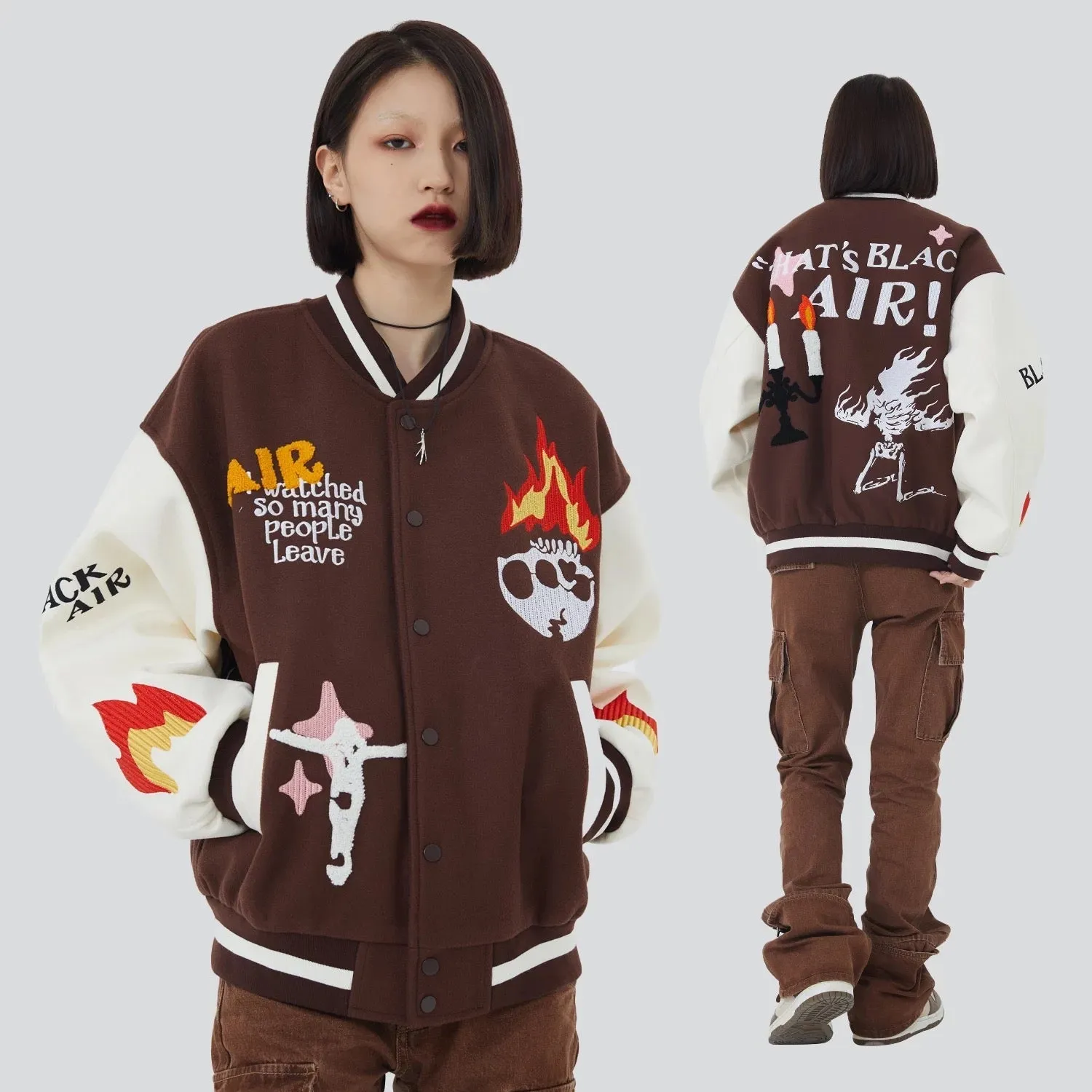 Burning Skull Varsity Jacket