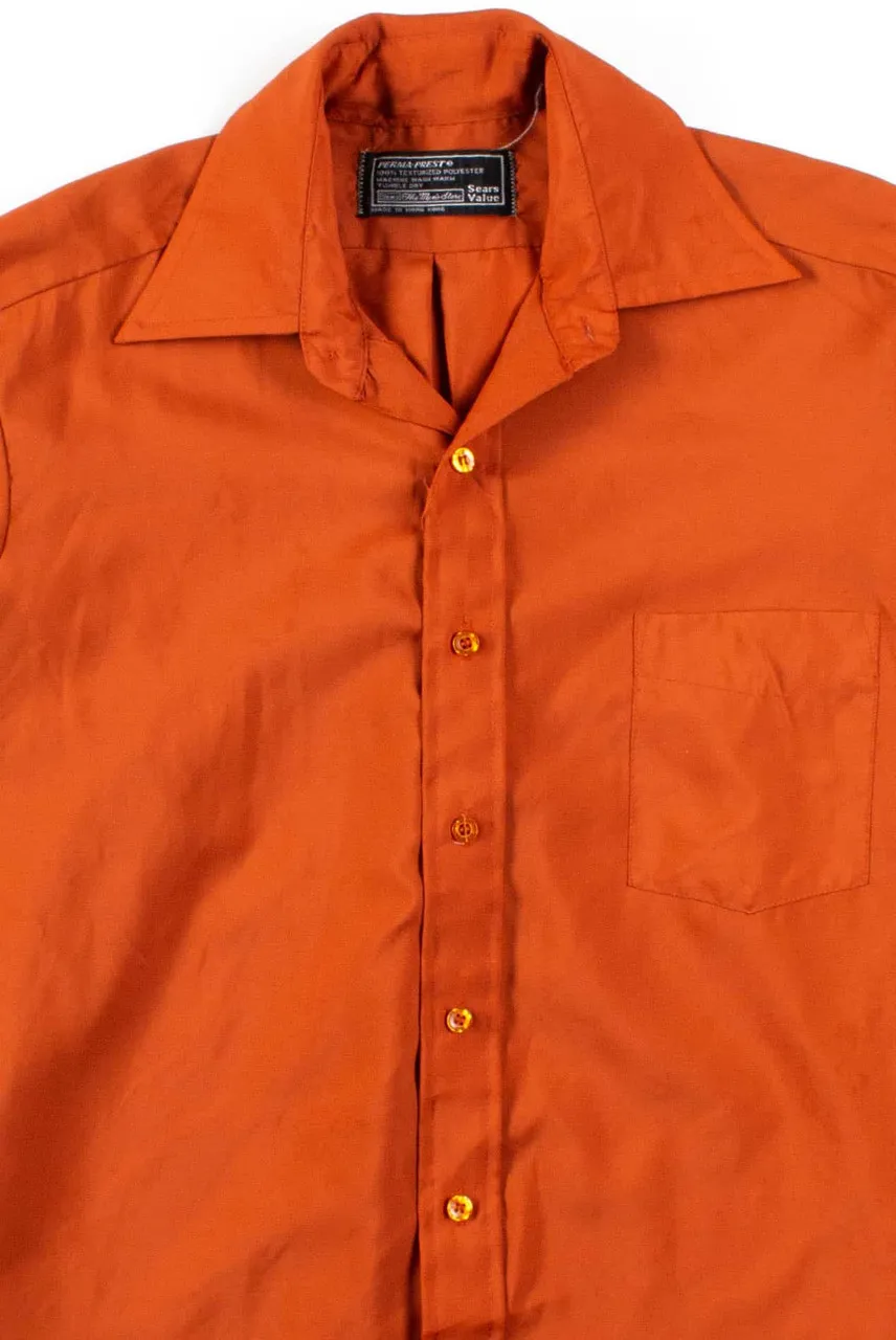 Burnt Orange Vintage Button Up Shirt