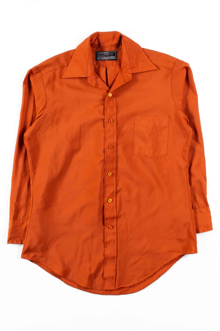 Burnt Orange Vintage Button Up Shirt