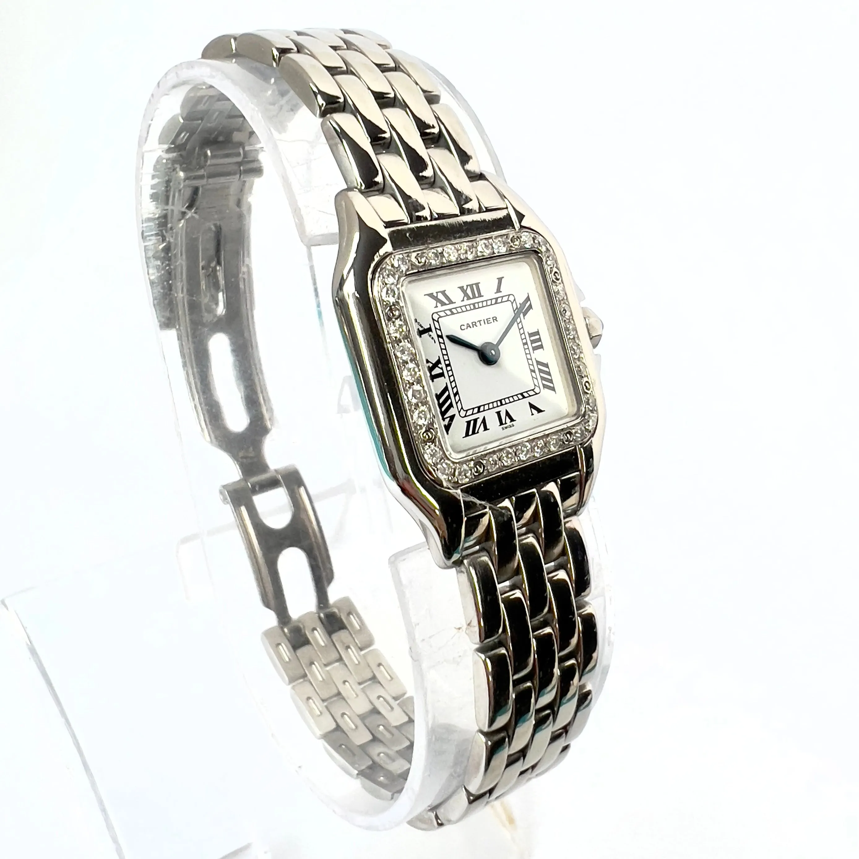 CARTIER PANTHERE 23mm Quartz Steel 0.32TCW DIAMOND Watch