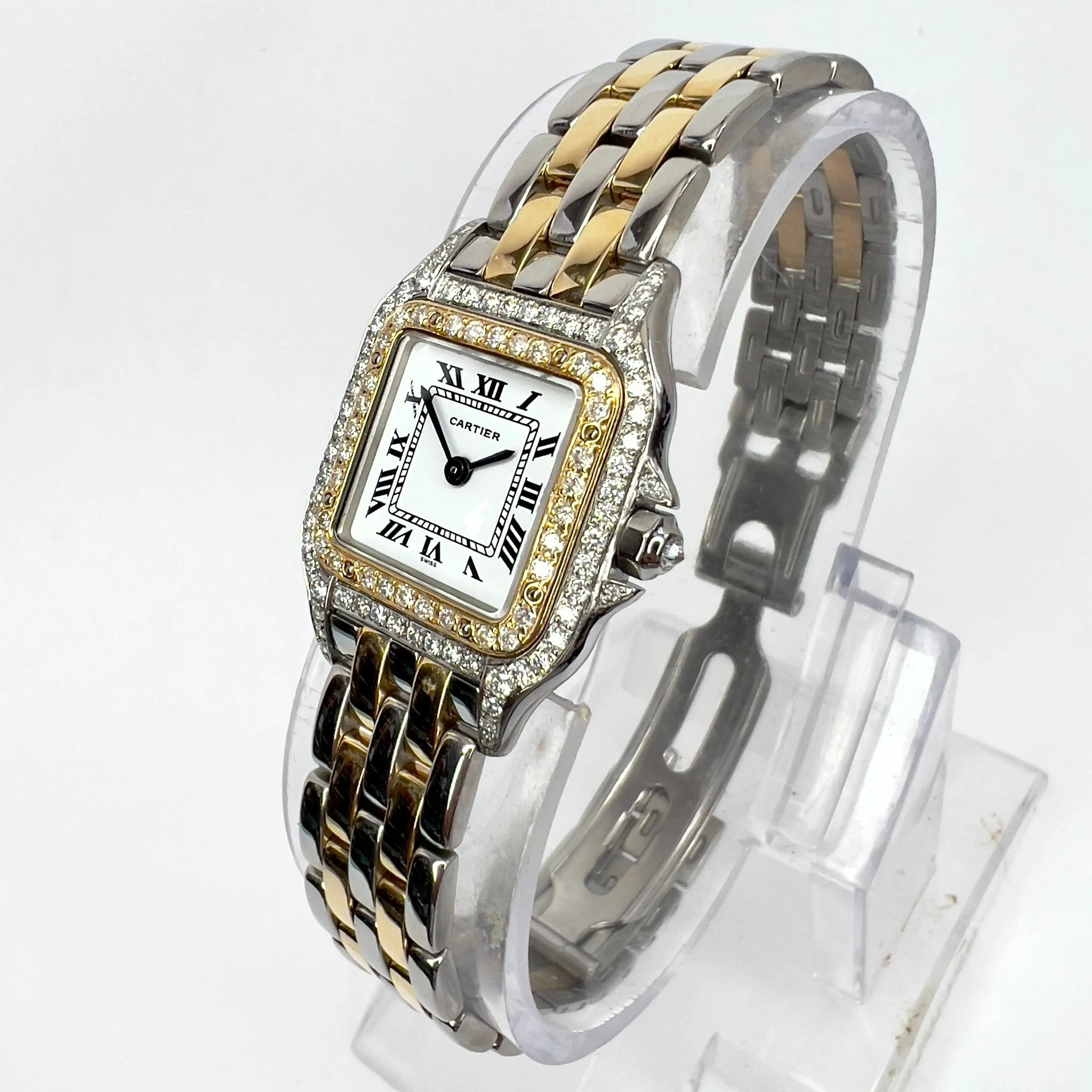 CARTIER PANTHERE Quartz 23mm 2 Row Gold 0.90TCW DIAMOND Watch