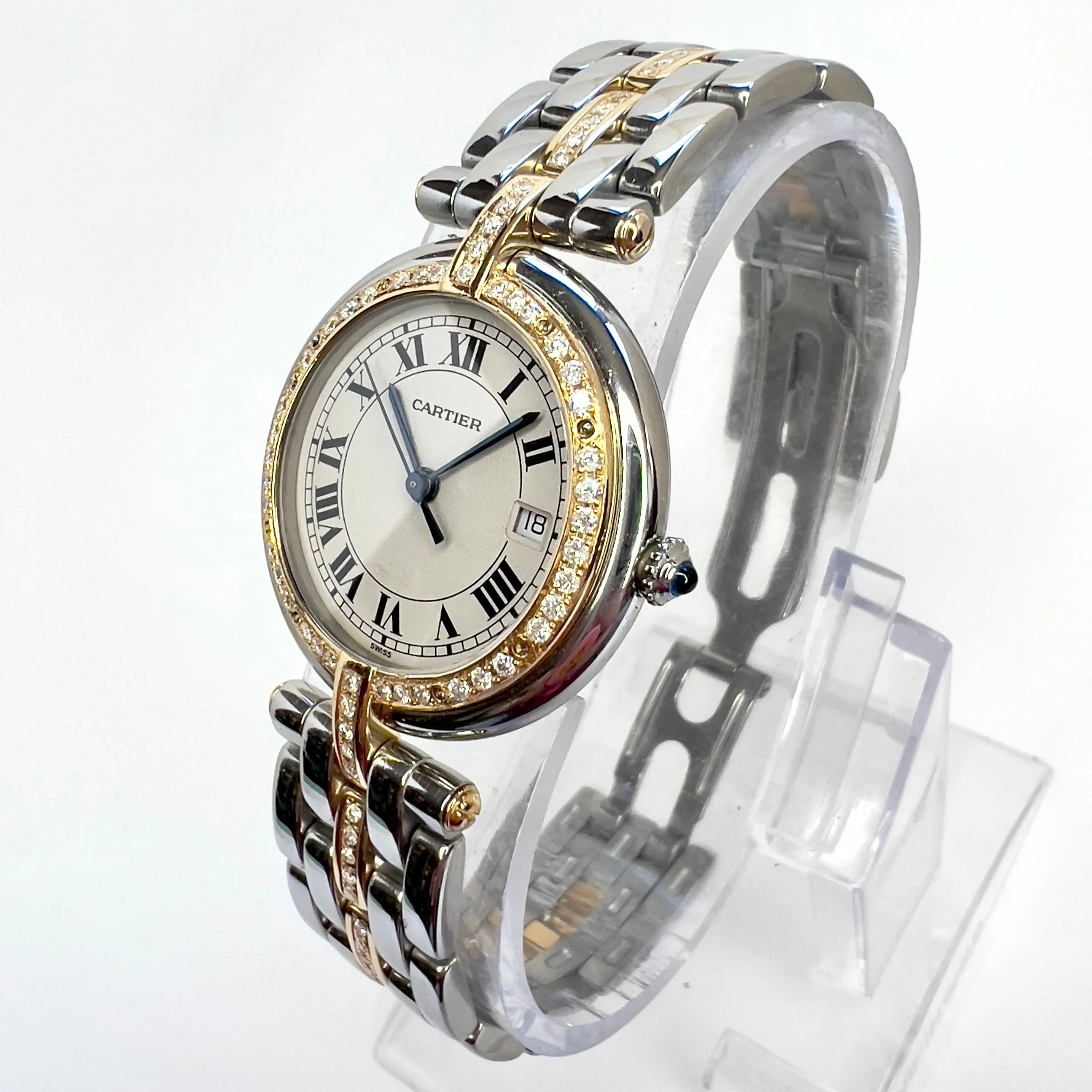 CARTIER PANTHERE VENDOME 30mm Quartz 1 Row Gold 0.85TCW Diamond Watch