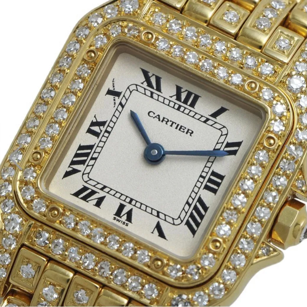 Cartier Panthére Quartz 23mm 18K Yellow Gold Diamond Watch