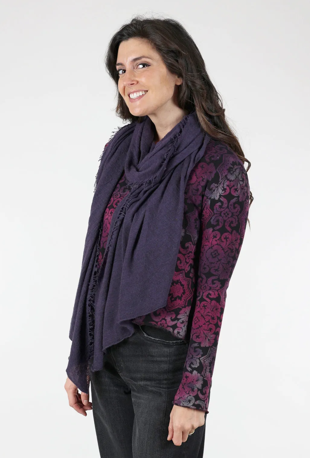 Cashmere Love Scarf, Deep Purple