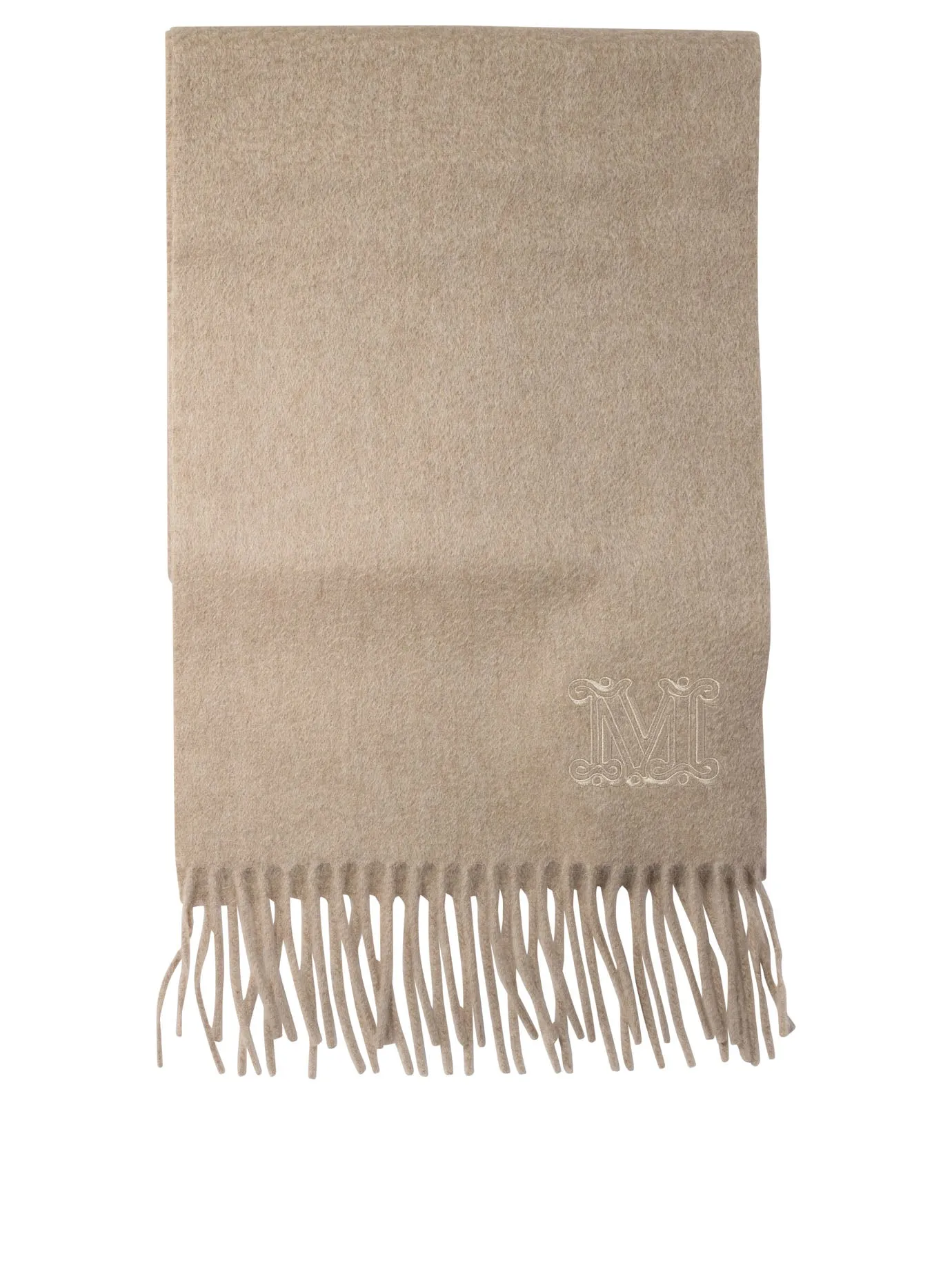 Cashmere Stole With Embroidery Scarves Beige