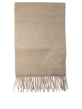 Cashmere Stole With Embroidery Scarves Beige