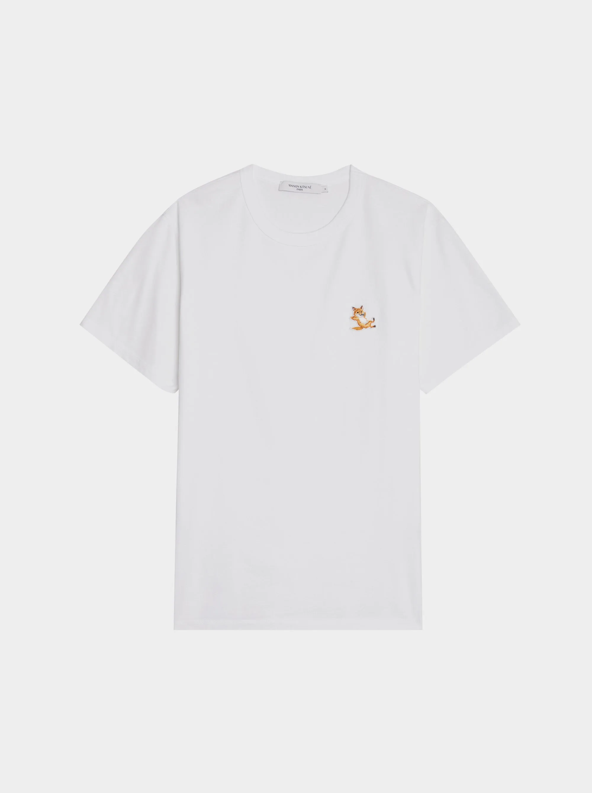 Chillax Fox Patch Classic Tee-Shirt, White