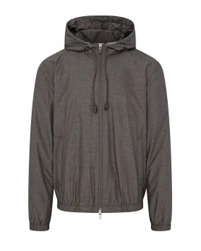 Corneliani Micro Detail Luxury Hooded Jacket (Graphite)