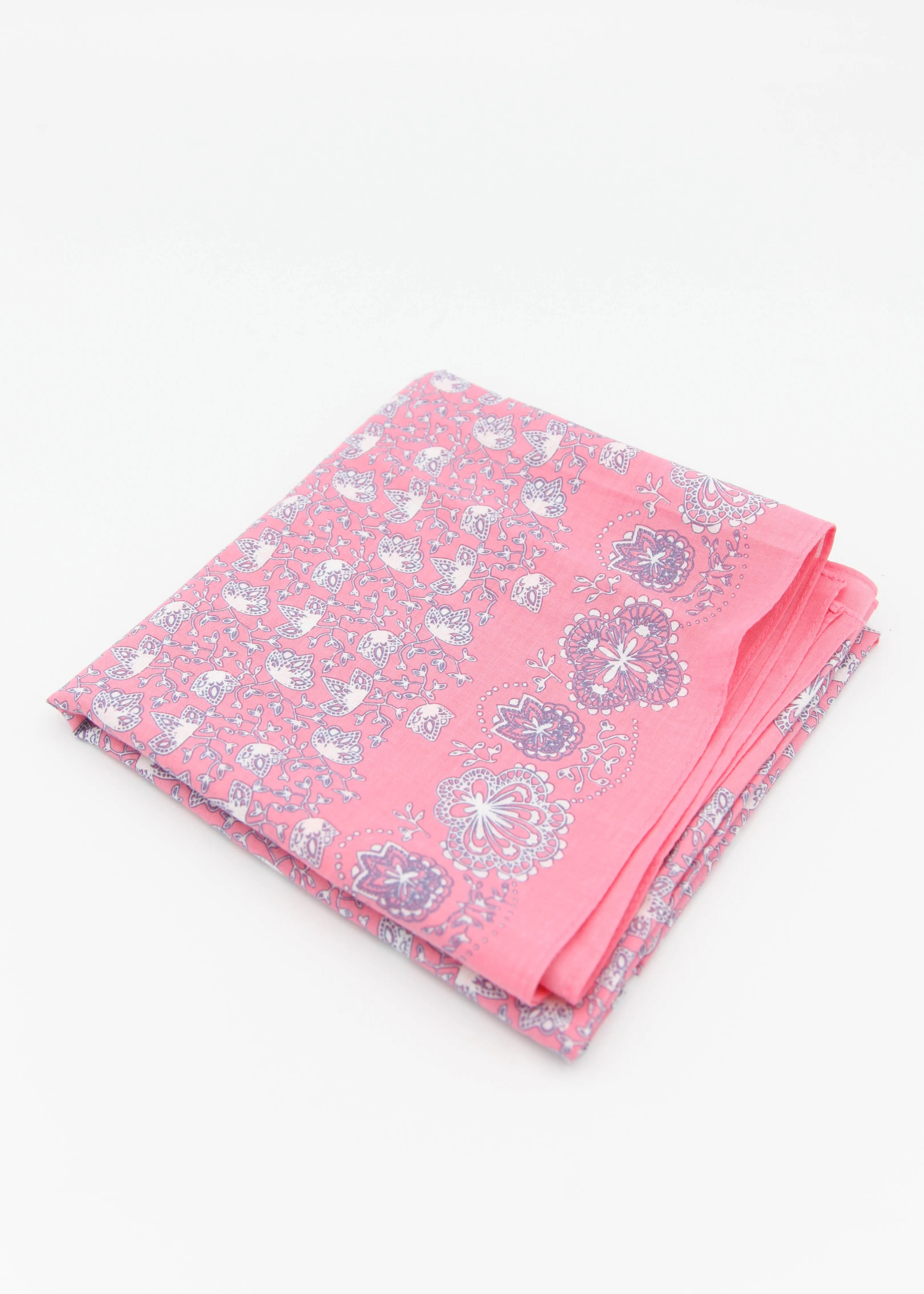 Cotton Square Foulard No675 - Pop Pink