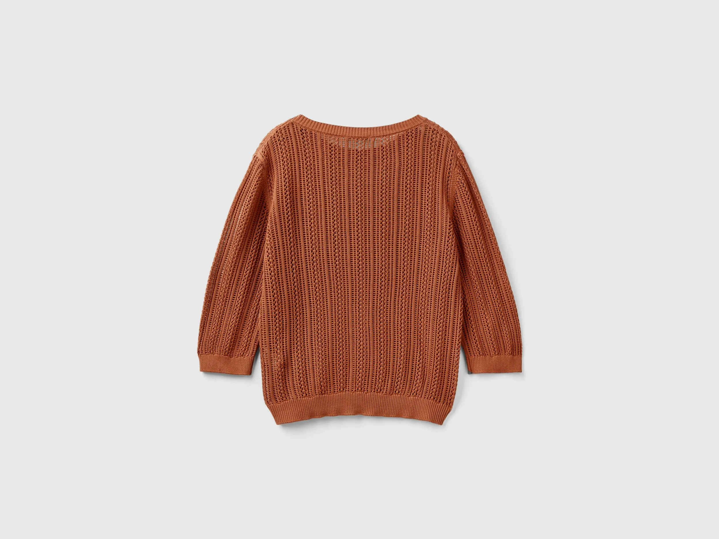 Crochet sweater - Brown | Benetton