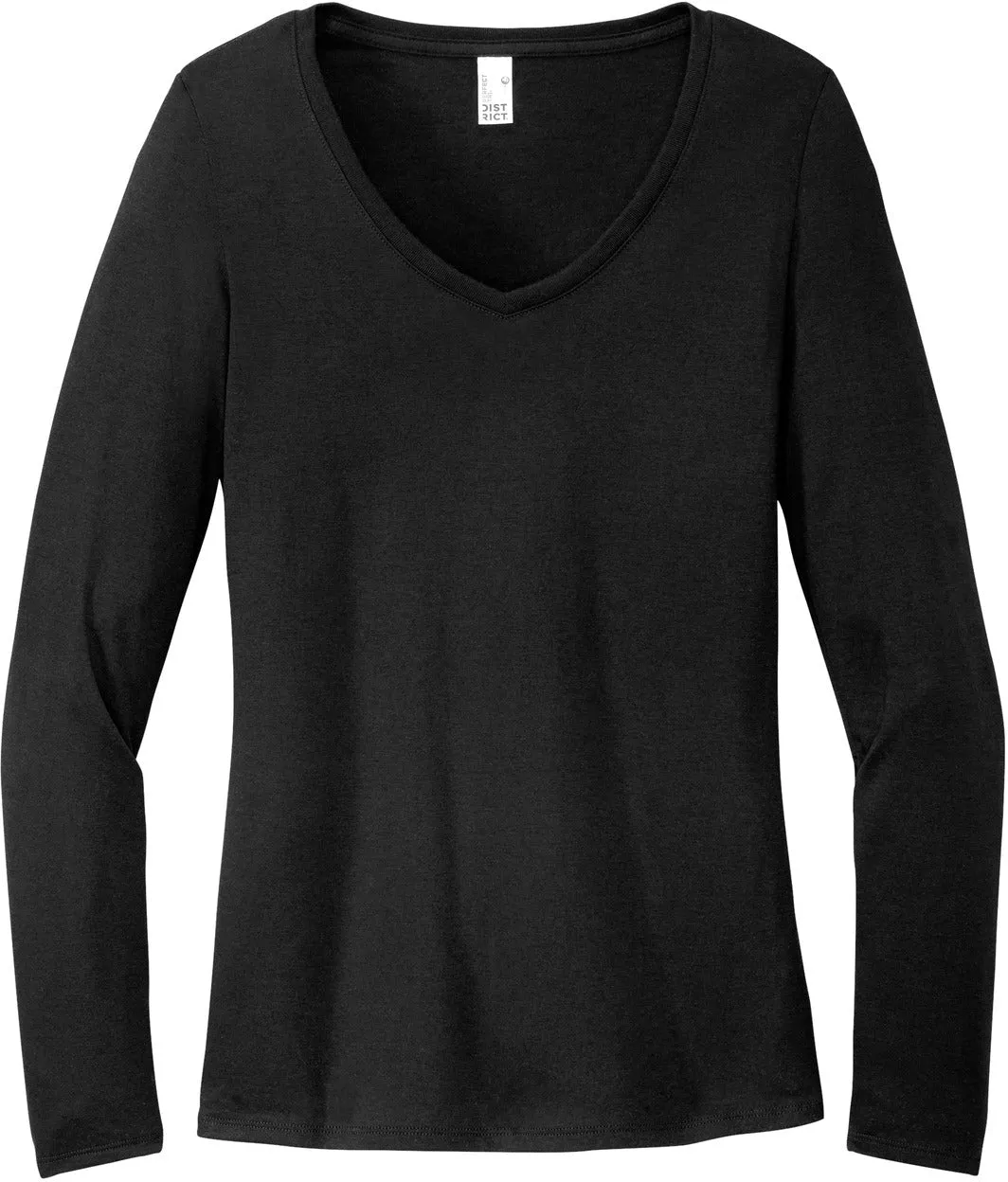 District Ladies Perfect Tri Long Sleeve V-Neck Tee