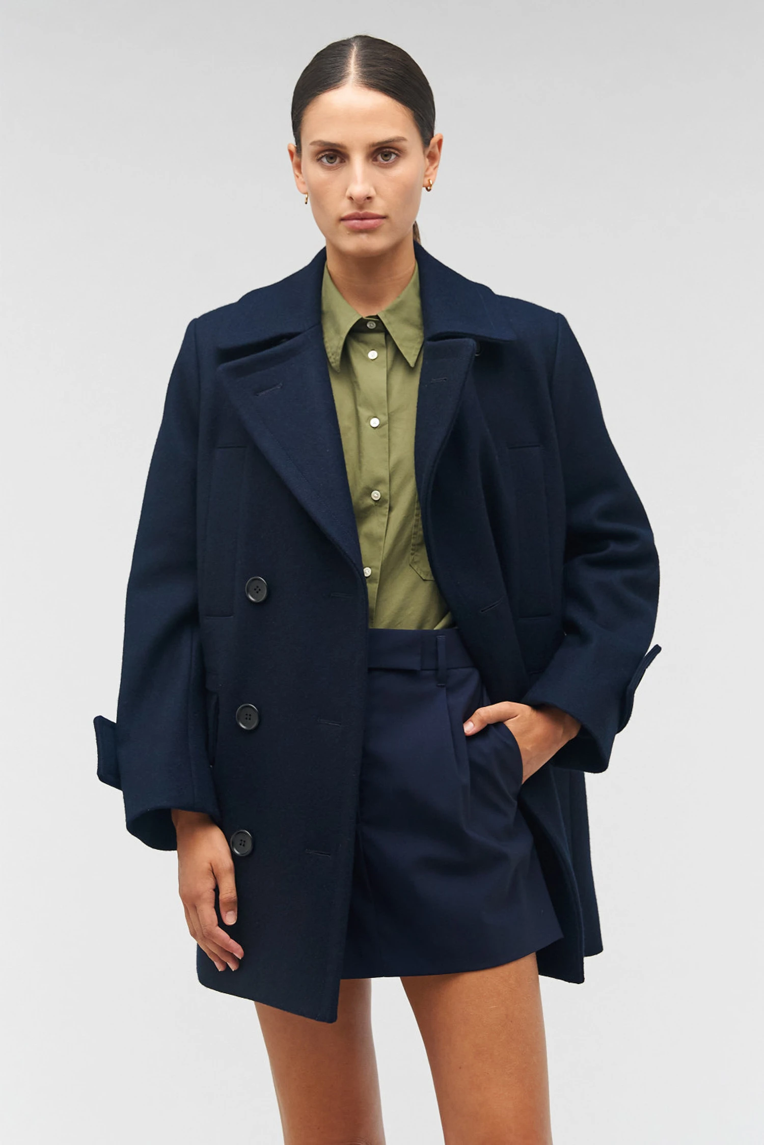 		Double Breasted Pea Coat	