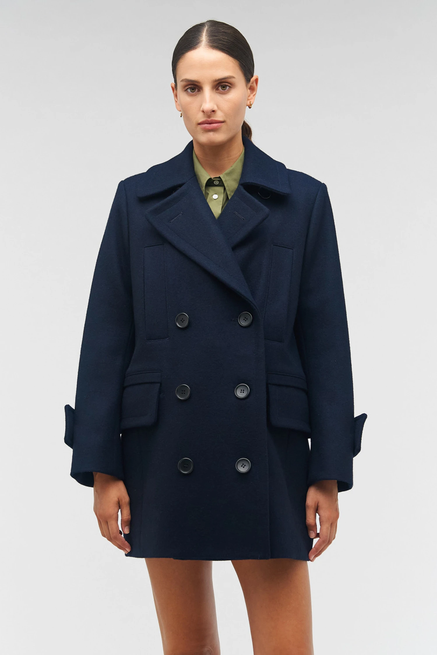 		Double Breasted Pea Coat	