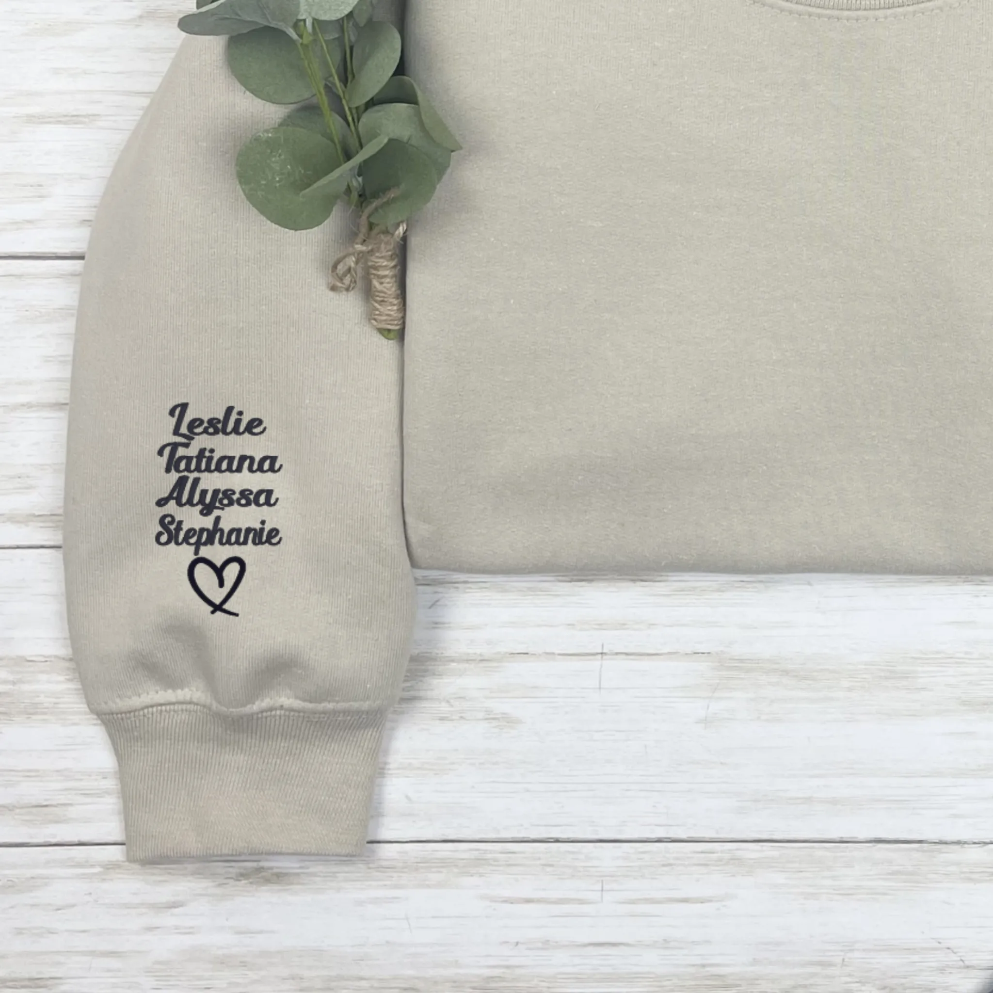 Embroidered Mama Sweatshirts, Mama around the collar of Crewneck Sweater with kids name on sleeve. Best Gifts for moms, Mothers 