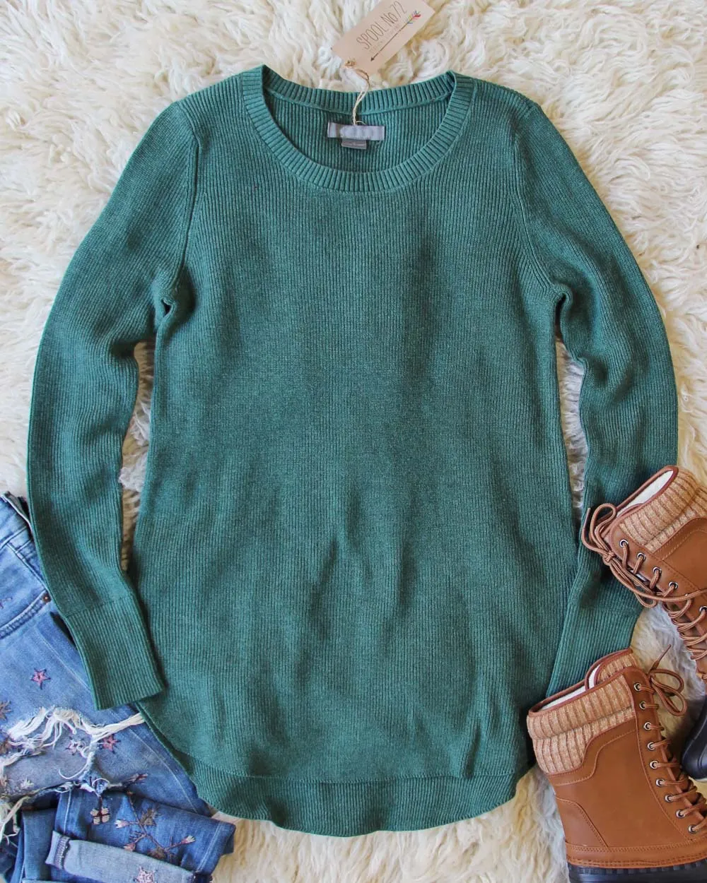 Everyday Layering Sweater in Pine