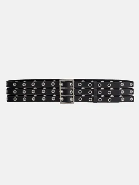 Eyelet Detail Rectangular Buckle Belt