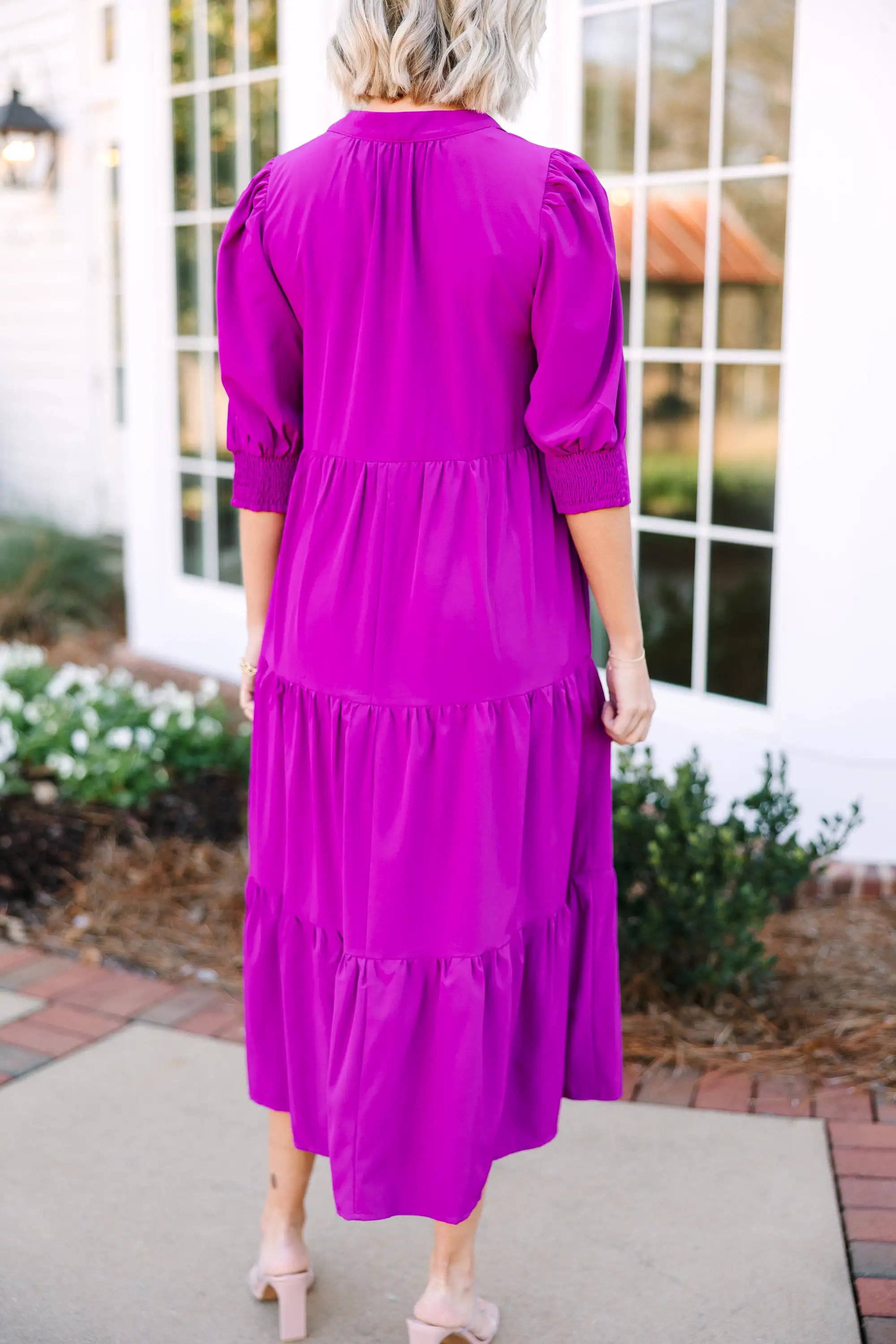 Feeling So Fun Orchid Purple Tiered Midi Dress