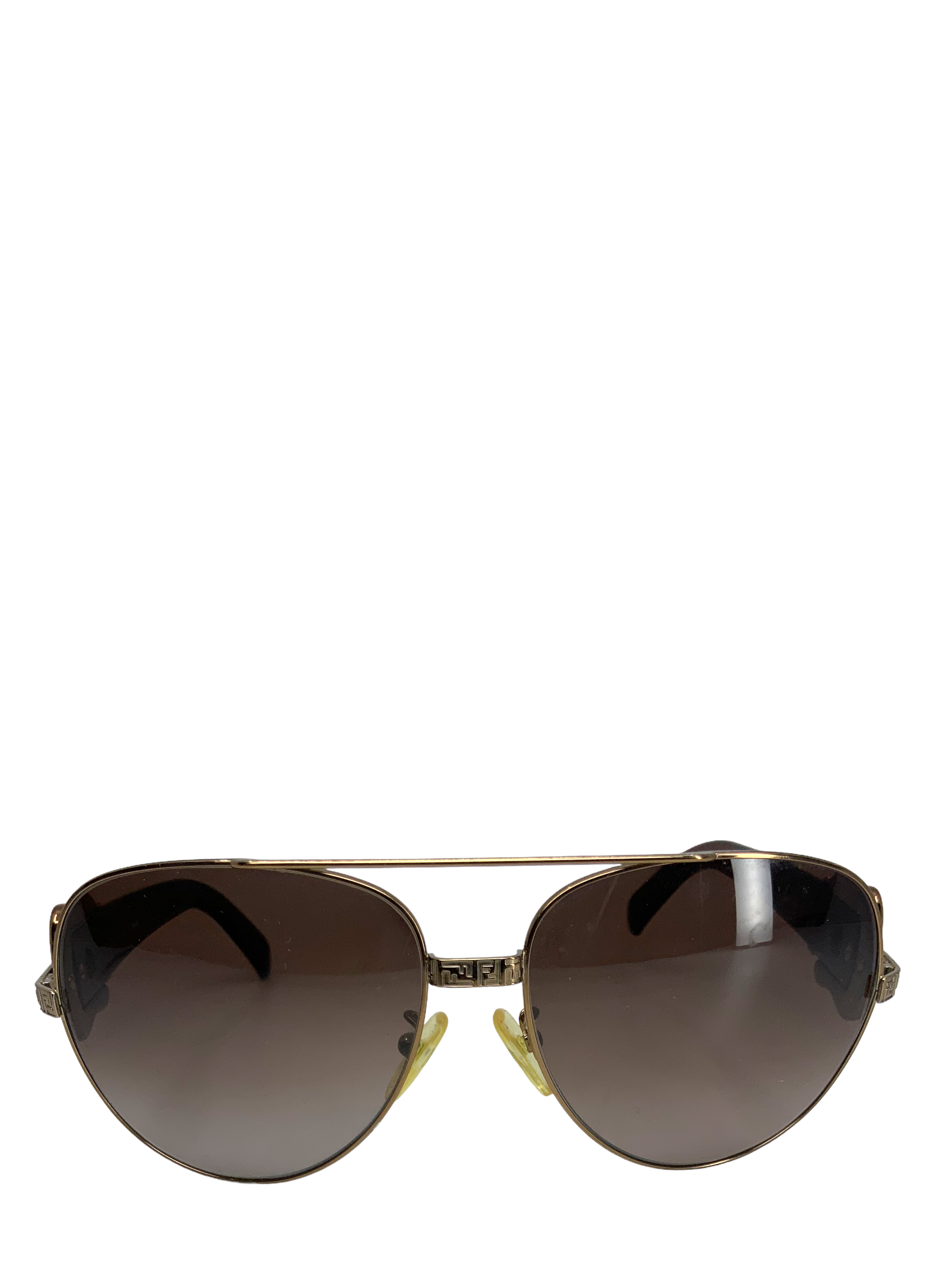 FENDI Vintage FF Logo Buckle Aviator Sunglasses FS411