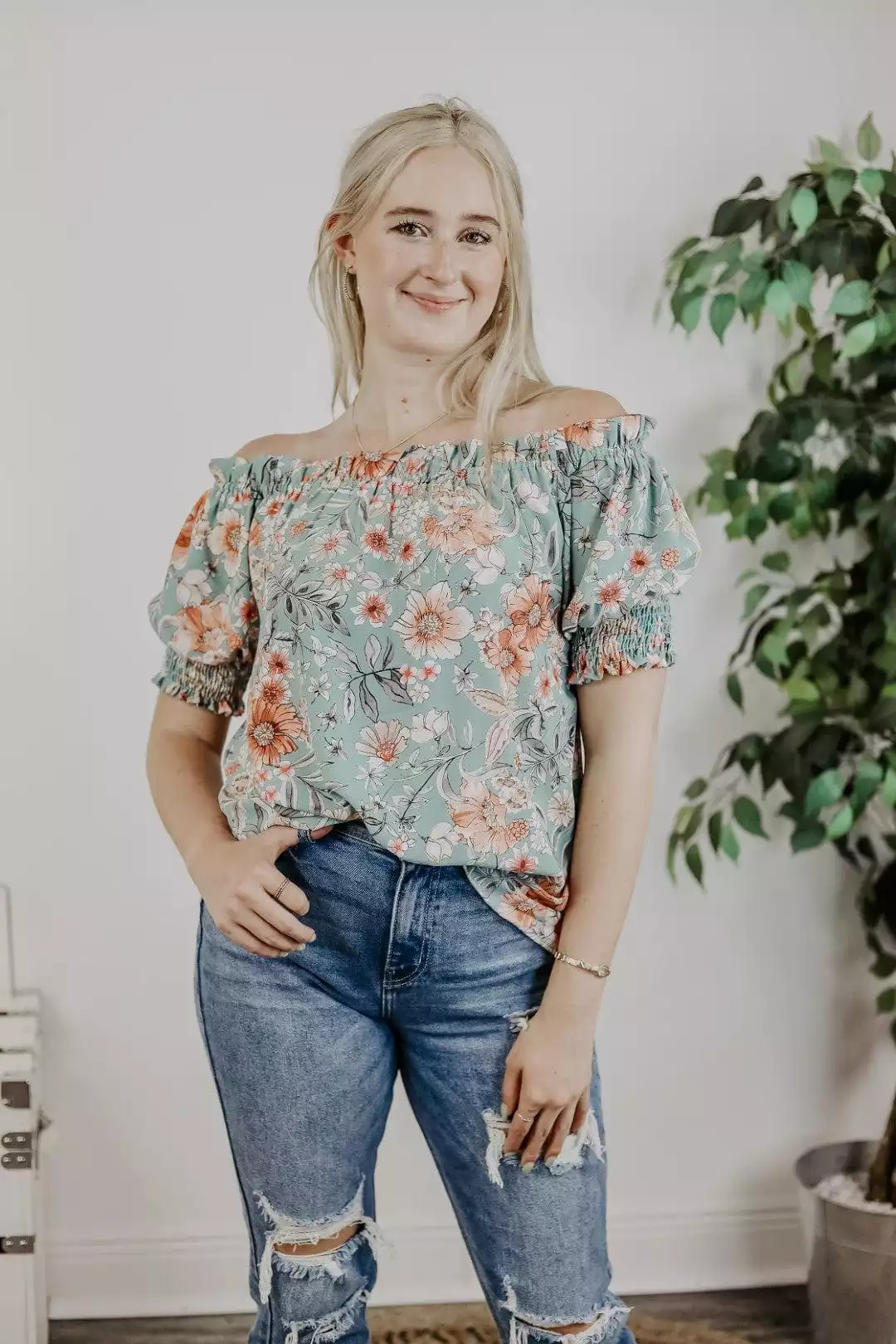 Floral Off The Shoulder Top