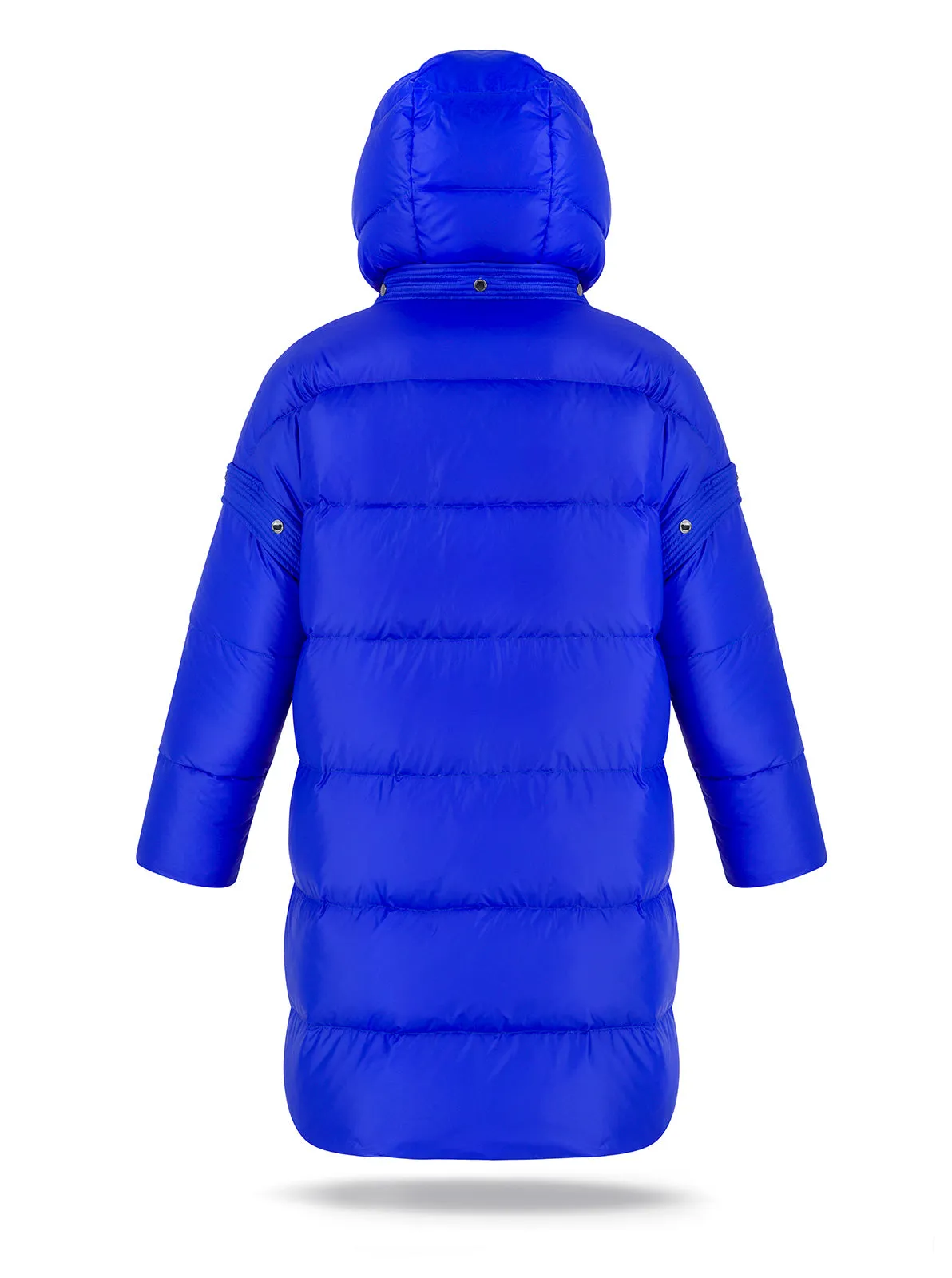 Fluff Women Detachable Sleeves Oversize Coat in Cobalt