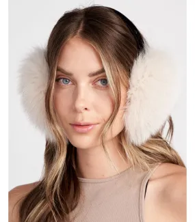 Fox Fur Earmuffs in Bone | Furhatworld.com