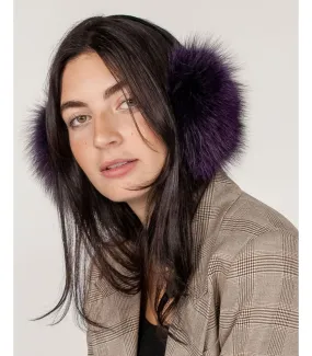 Fox Fur Earmuffs in Deep Purple at FurSource.com