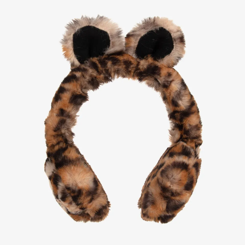 Girls Faux Fur Leopard Earmuffs