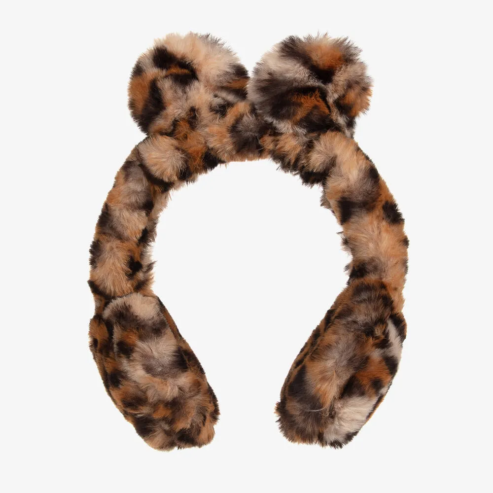 Girls Faux Fur Leopard Earmuffs