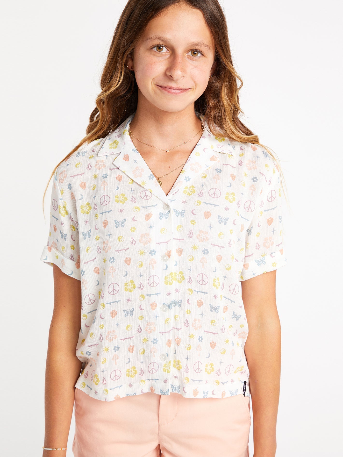 Girls Stickerbook Top - Star White