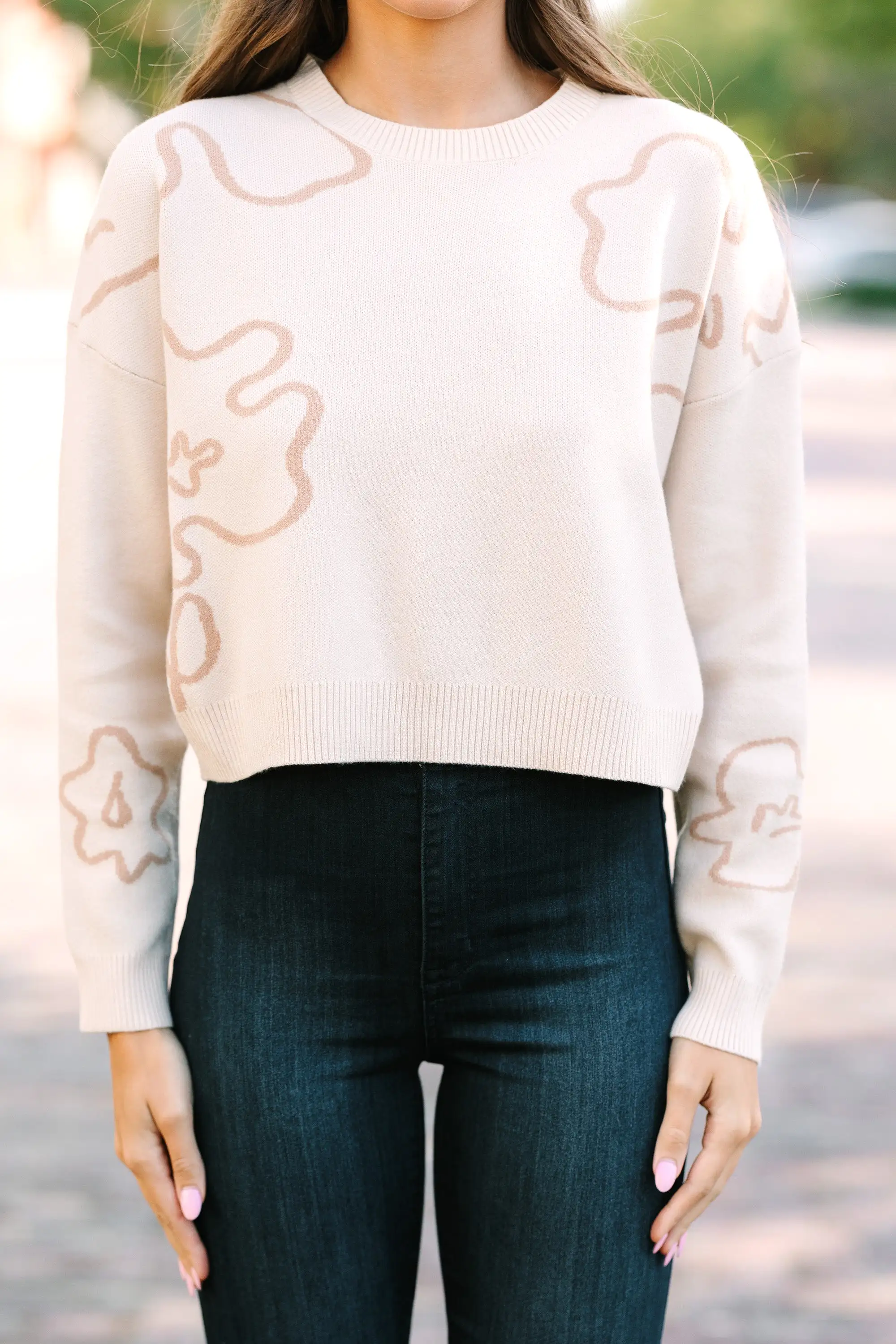 It's All A Dream Taupe Brown Sweater