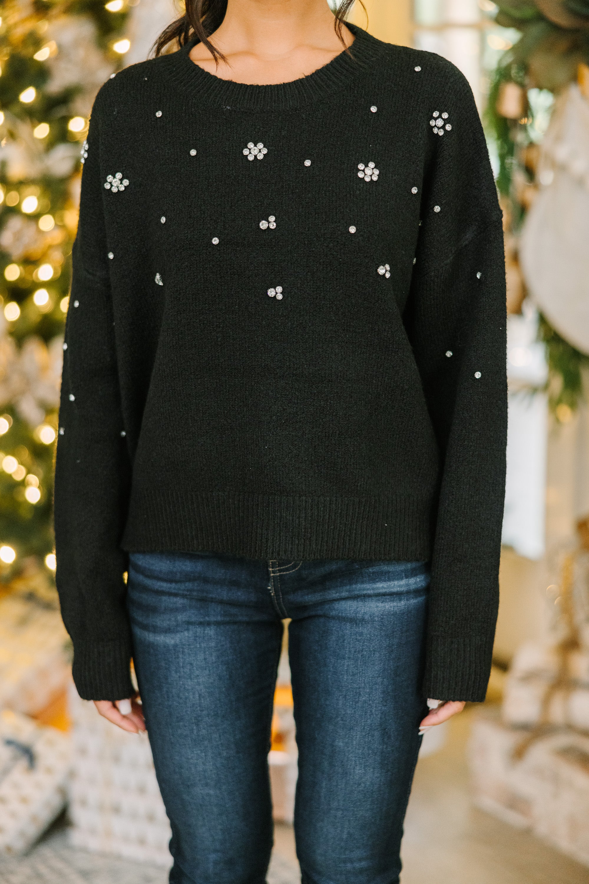 It's All Good Black Embellished Sweater