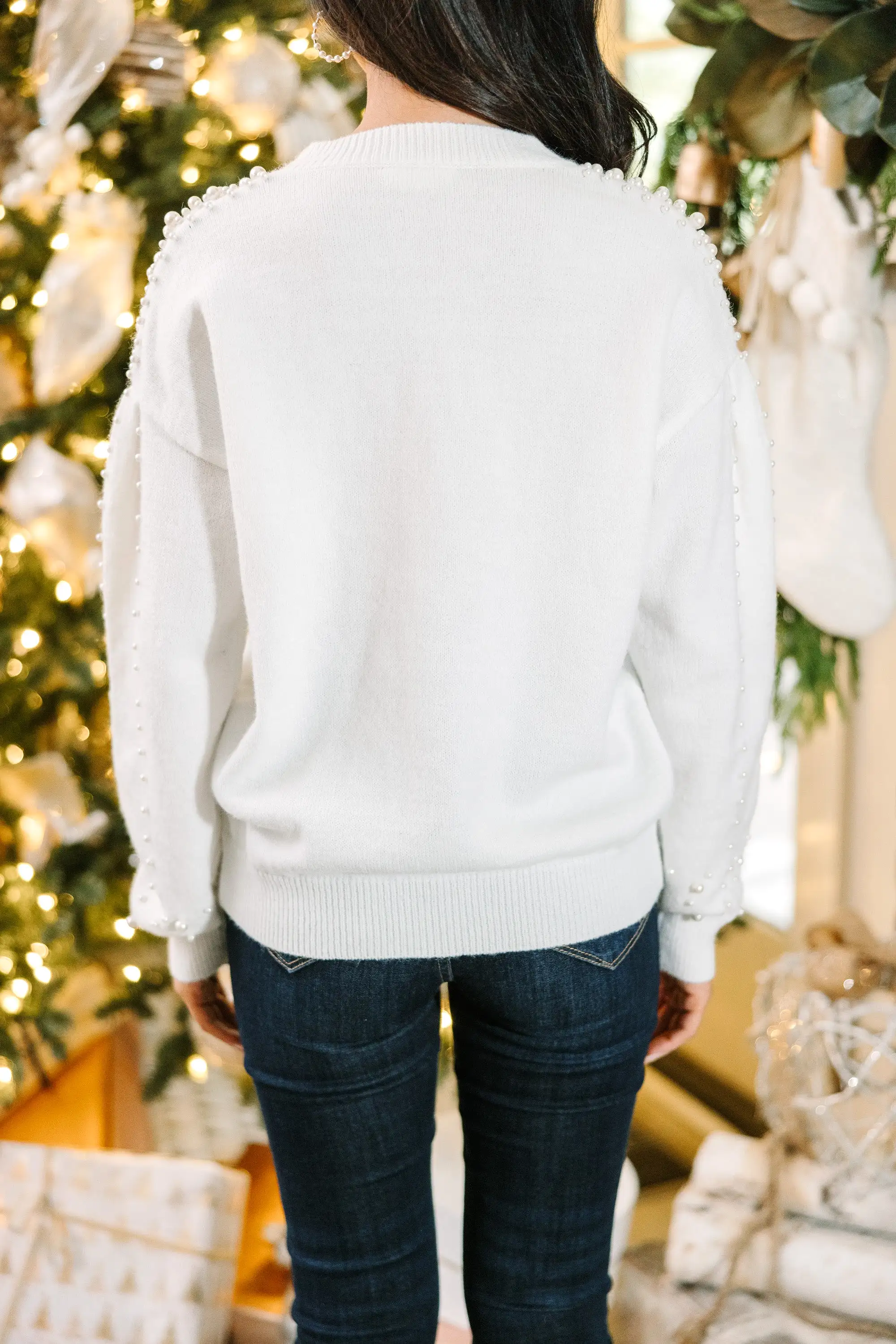 It's All You Ivory White Embellished Sweater