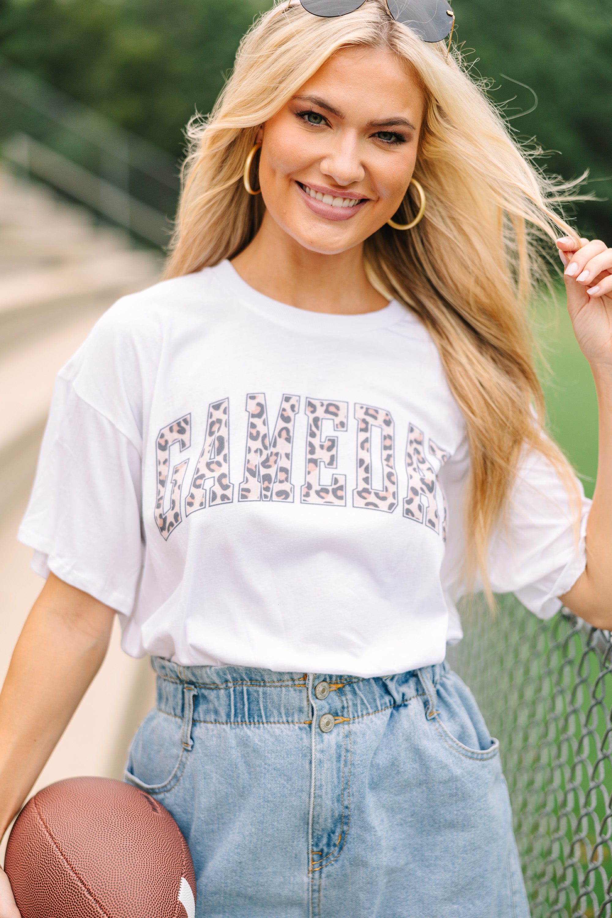 It's Gameday White Lepoard Graphic Tee