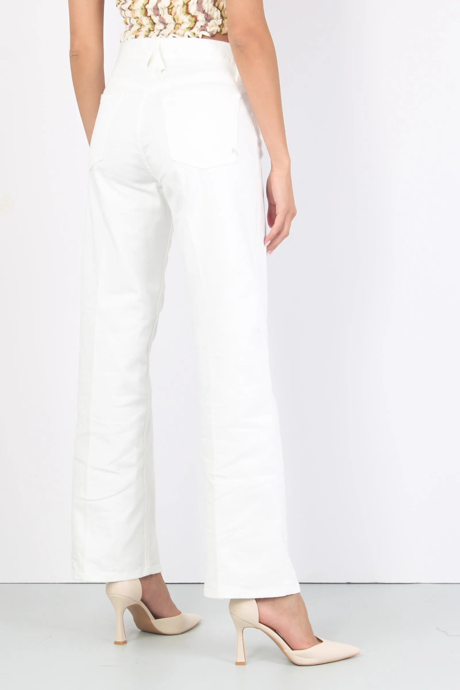 Jeans Vintage Gamba Larga Bianco