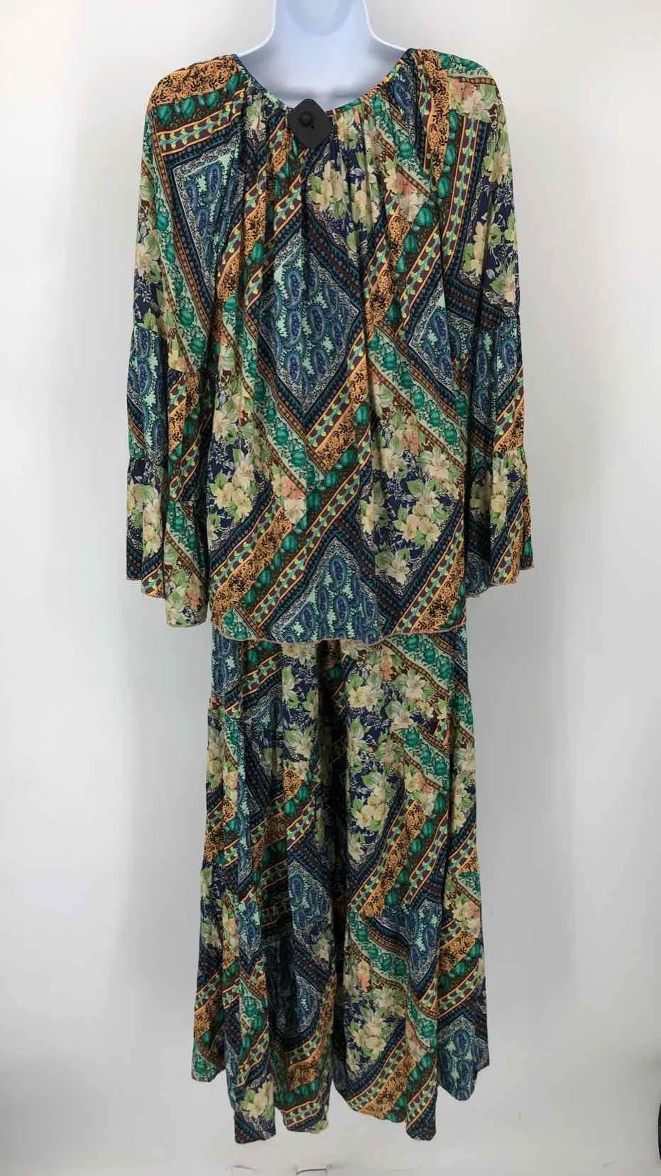 JOHNNY WAS Green Brown Multi Multi Print Longsleeve Size XXS  (XS) 2PC Set