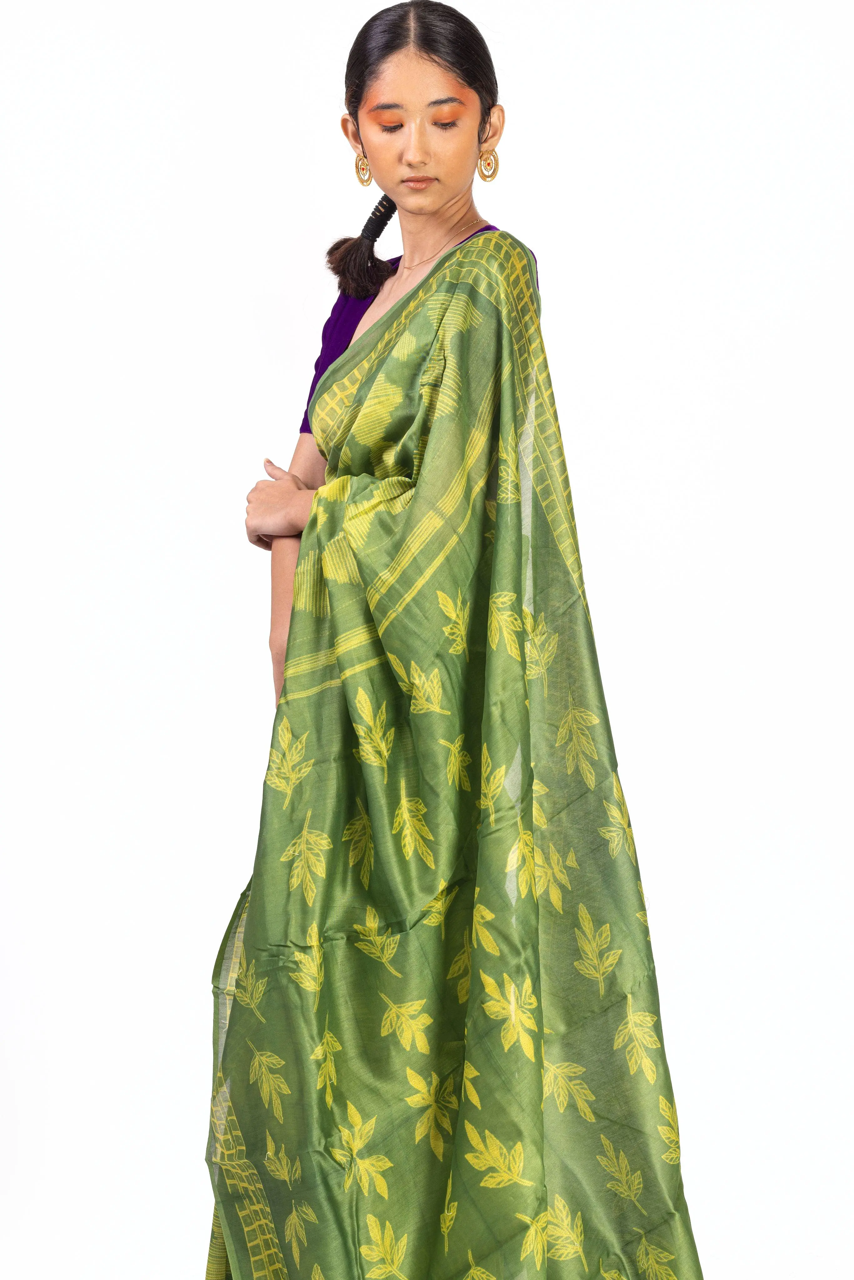 Kaisori Inayaat light green Shibori print saree