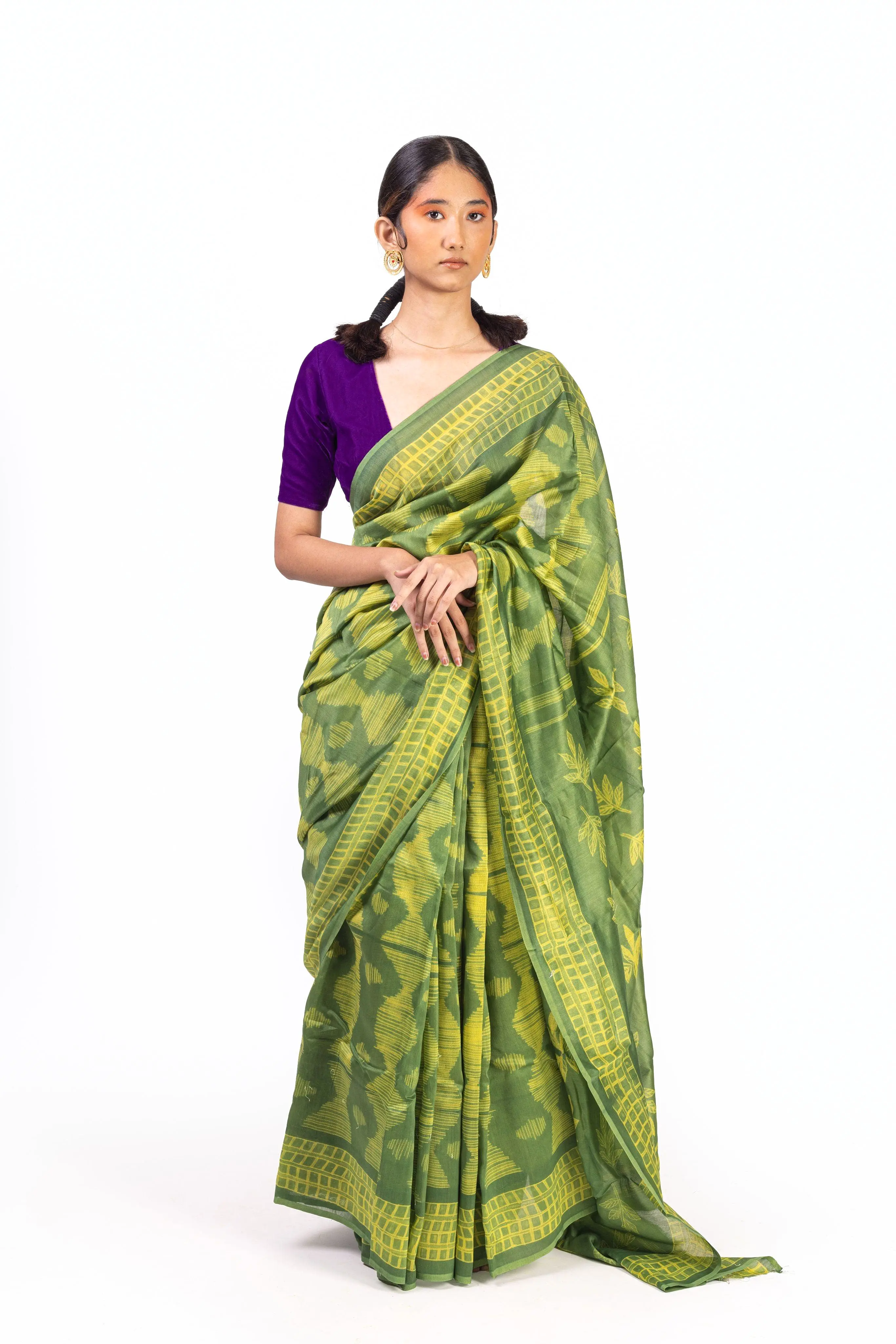 Kaisori Inayaat light green Shibori print saree