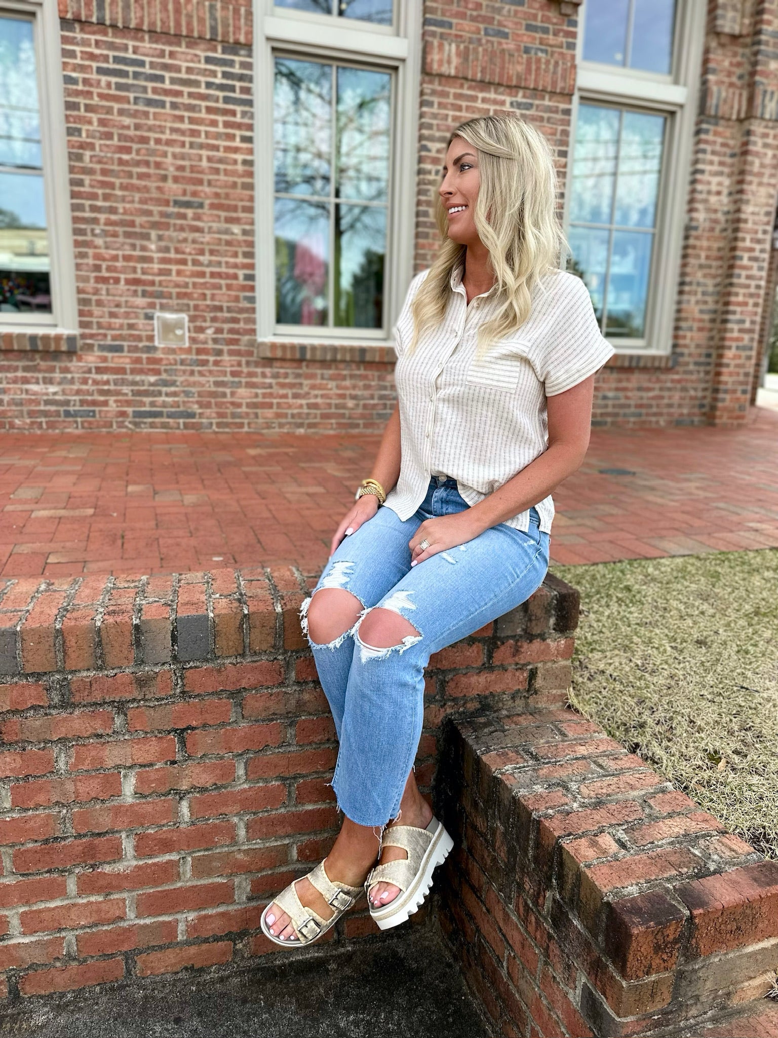 Keeping Up With Naturals Button Down Top